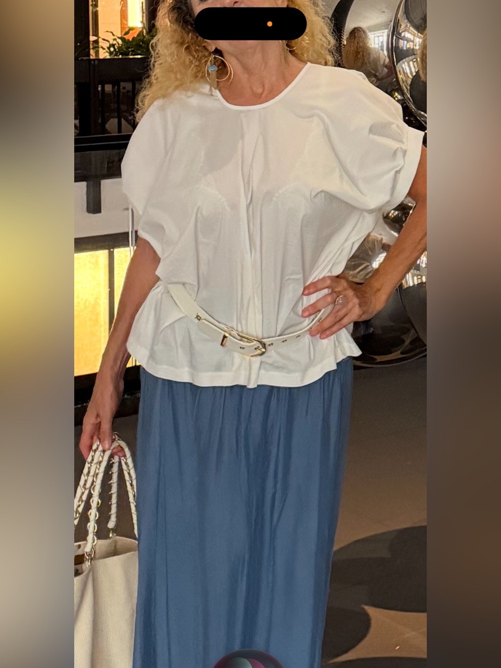 98% cotton White oversized  blouse by Italian brand WendyTrendy